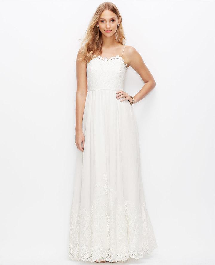 Mariage - Lace Georgette Spaghetti Strap Gown
