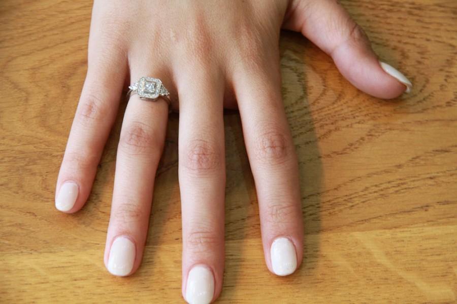 Свадьба - Art Deco Engagement Ring, 18K White Gold Ring, Victorian Ring, 0.84 TCW Diamond Ring Setting, Halo Ring, Vintage Rings