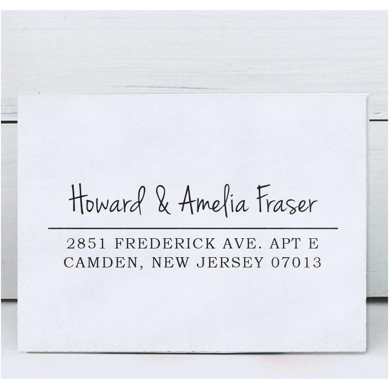 Wedding - Return Address Stamp - Custom Address Stamp - Custom Rubber Stamp - Calligraphy Stamp - Eco Mount Address Stamp  - Amelia