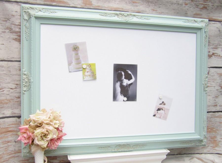 Свадьба - MINT GREEN WEDDING Decor Mint Green Decorations for Wedding 44"x32" Large Bulletin Board Dry Erase Board Baroque Framed Office Magnet Board