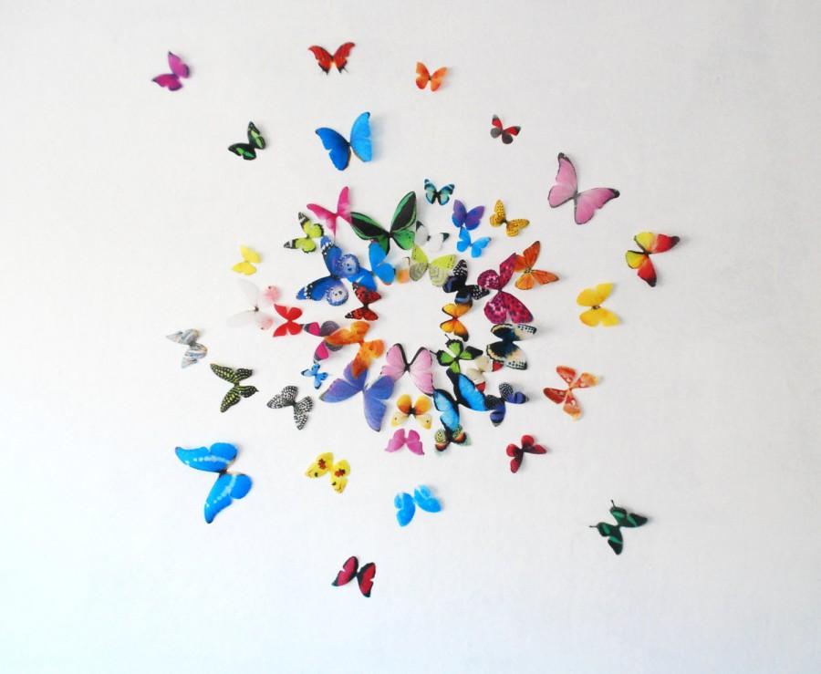 Hochzeit - Realistic 3D Wall Butterflies- set of 50