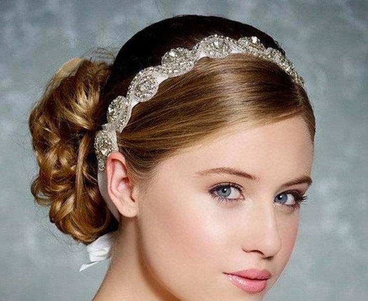 Hochzeit - Rhinestone Bridal Headband, Wedding Headband, Crystal Headband, Wedding Headpiece, Halo Bridal Headpiece, Bridsemade headband, Ready to Ship
