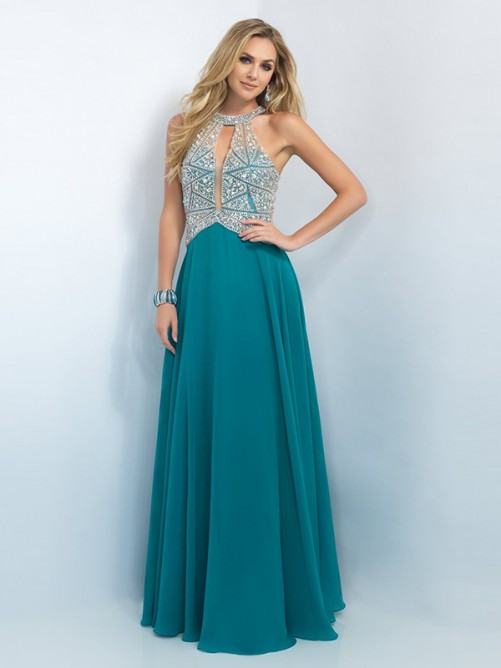 زفاف - Floor-Length Prom Dress with Crystal