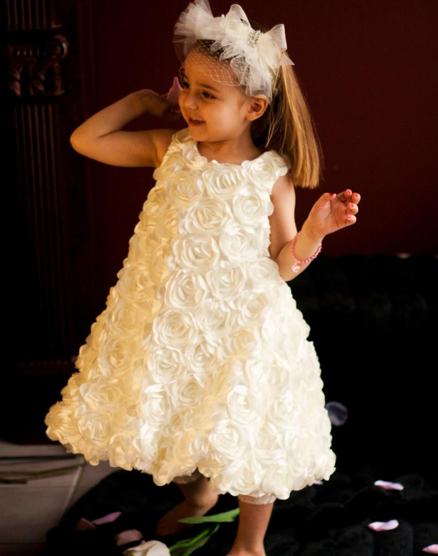 Wedding - Flower Girl Dress, Communion Dress, Toddler Dress, Baptism Dress, Toddler Ivory Dress, Ivory Flower Girl Dress, White Flower Girl Dress