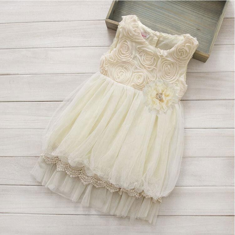 Mariage - Ivory Flower Girl Dress, Ivory Toddler Dress, Vintage Girl Dress, Flower girl dress, Ivory Chiffon Dress, Ivory Rustic Wedding, Ivory Dress