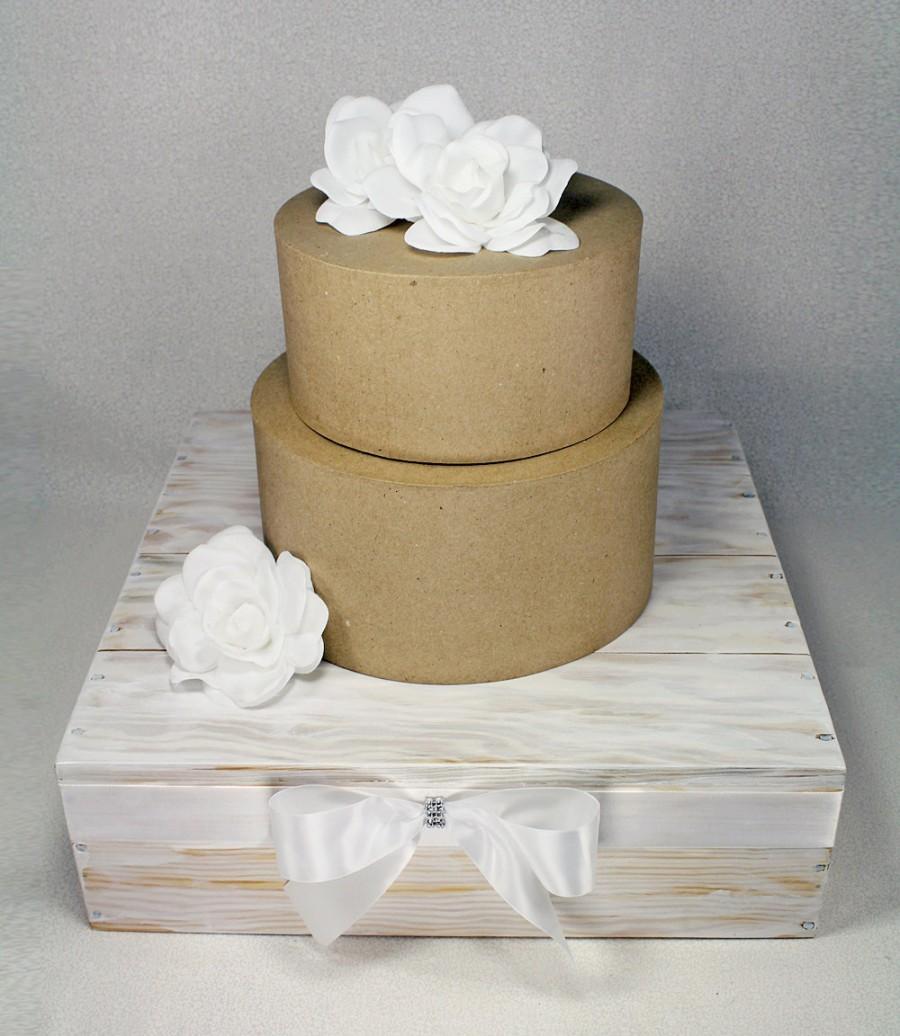 White Rustic Chic Square Wedding Cake Stand Cupcake Stand Display