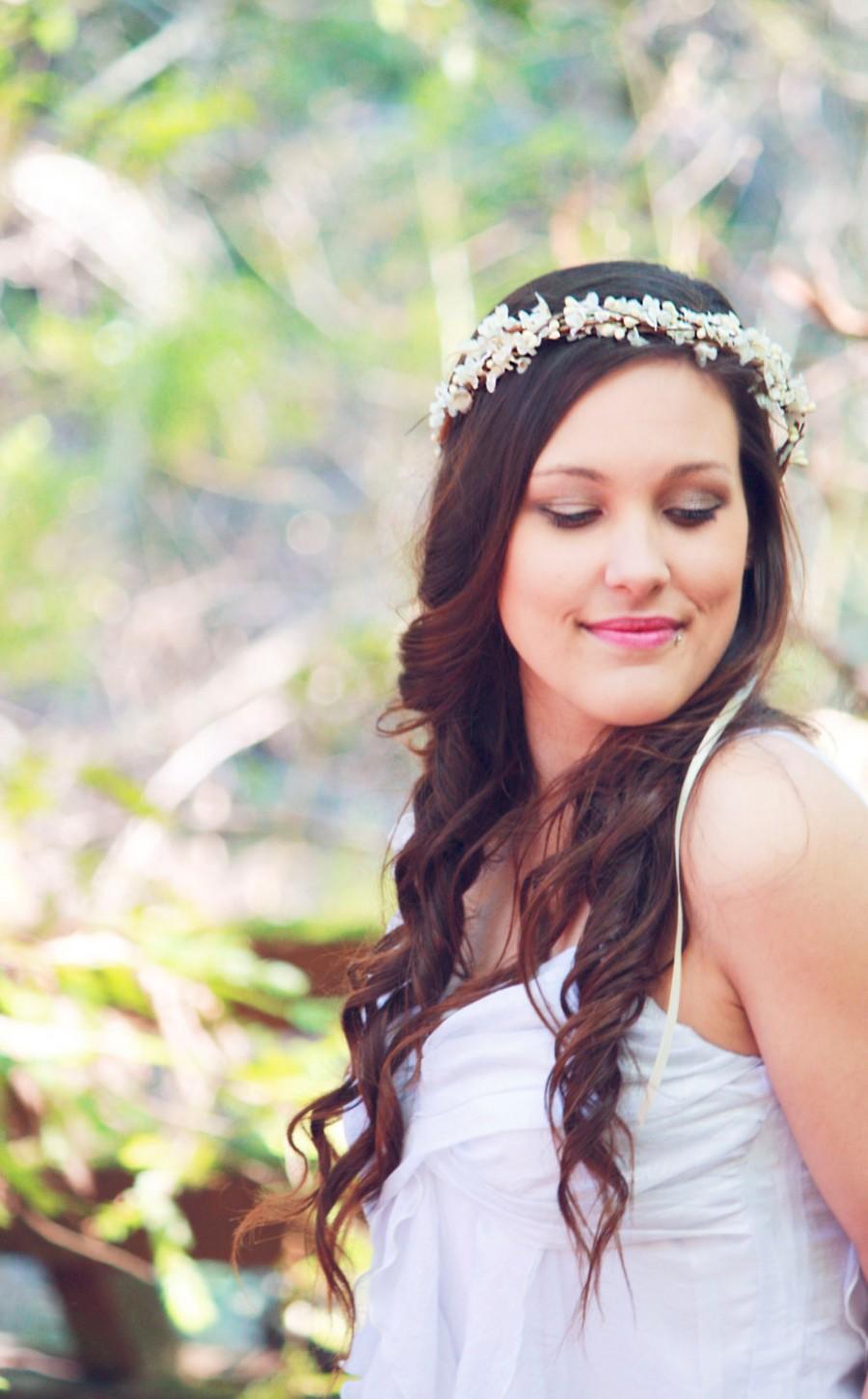 Wedding - woodland crown, rustic wedding headpiece, berries flower crown, bridal hair accessory