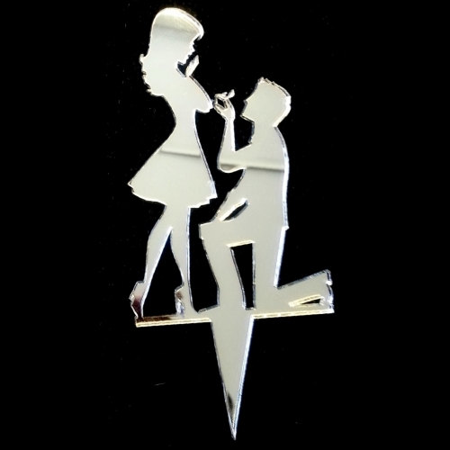 Hochzeit - Engagement Cake Toppers - "The Proposal" - Fiance & Fiancee