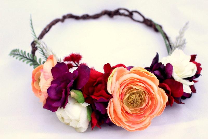 Wedding - Rustic Fall Floral Crown