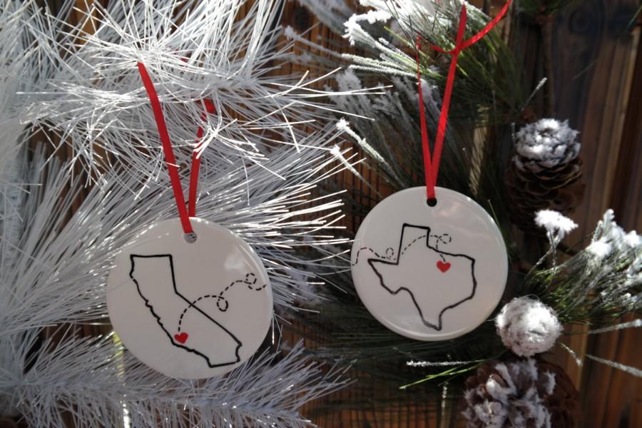 Hochzeit - State or Country Christmas Ornament, Best Friends, Christmas Gift, Moving Away, Away from Home, Long Distance Relationship, Army Gift