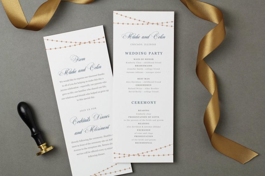 Wedding - Printable Wedding Program Template 