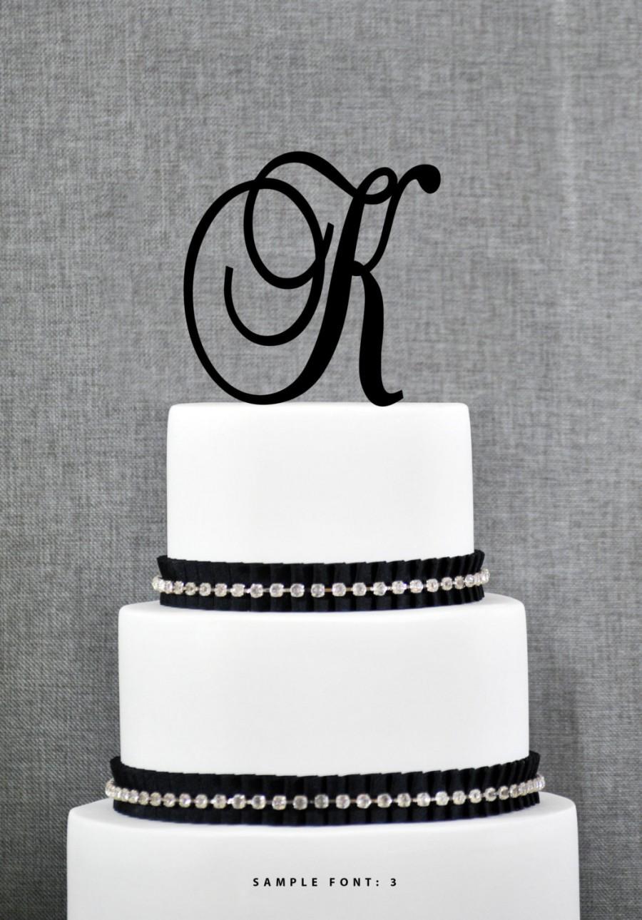 Wedding - Personalized Monogram Initial Wedding Cake Toppers -Letter K, Custom Monogram Cake Toppers, Unique Cake Toppers, Traditional Initial Toppers