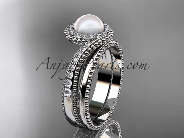 Hochzeit - platinum diamond wedding ring, engagement set AP379S
