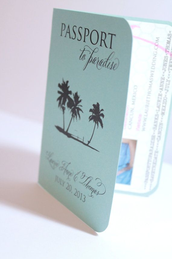 Mariage - Unique And Customizable Passport Beach Tropical Destination Wedding - Save The Date - Deposit Listing