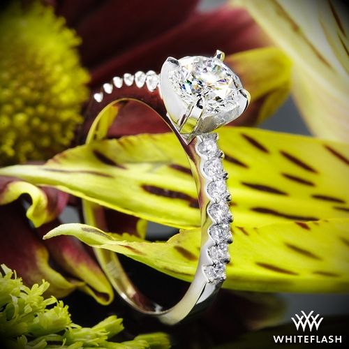 Hochzeit - Platinum "Petite" Diamond Engagement Ring