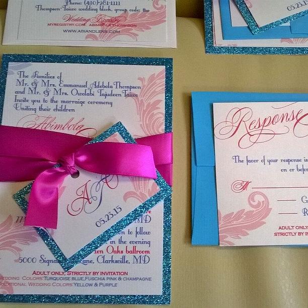 زفاف - Introductry price! Elegant Glitter wedding invitation suite