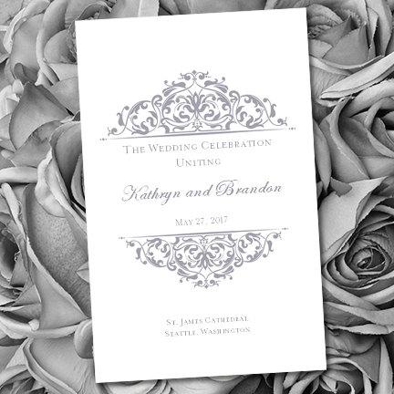 Свадьба - Printable Wedding Program Template "Grace" Gray Make Your Own Programs with this Order of Service Word Template All Colors Av. DIY You Print