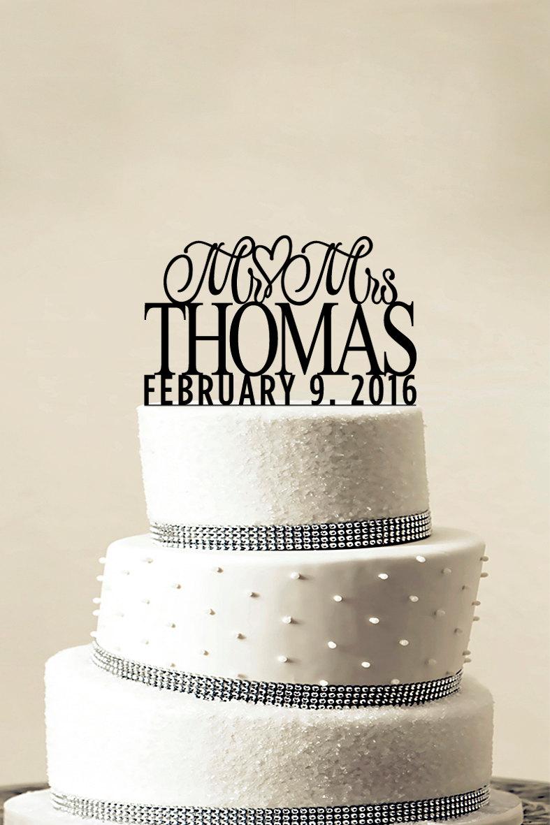 Mariage - Custom Wedding Cake Topper - Personalized Monogram Cake Topper - Mr and Mrs - Cake Decor - Bride and Groom
