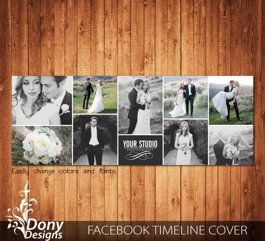 Mariage - Wedding Facebook timeline cover template photo collage - Photoshop Template Instant Download - BUY 1 GET 1 FREE: fc311