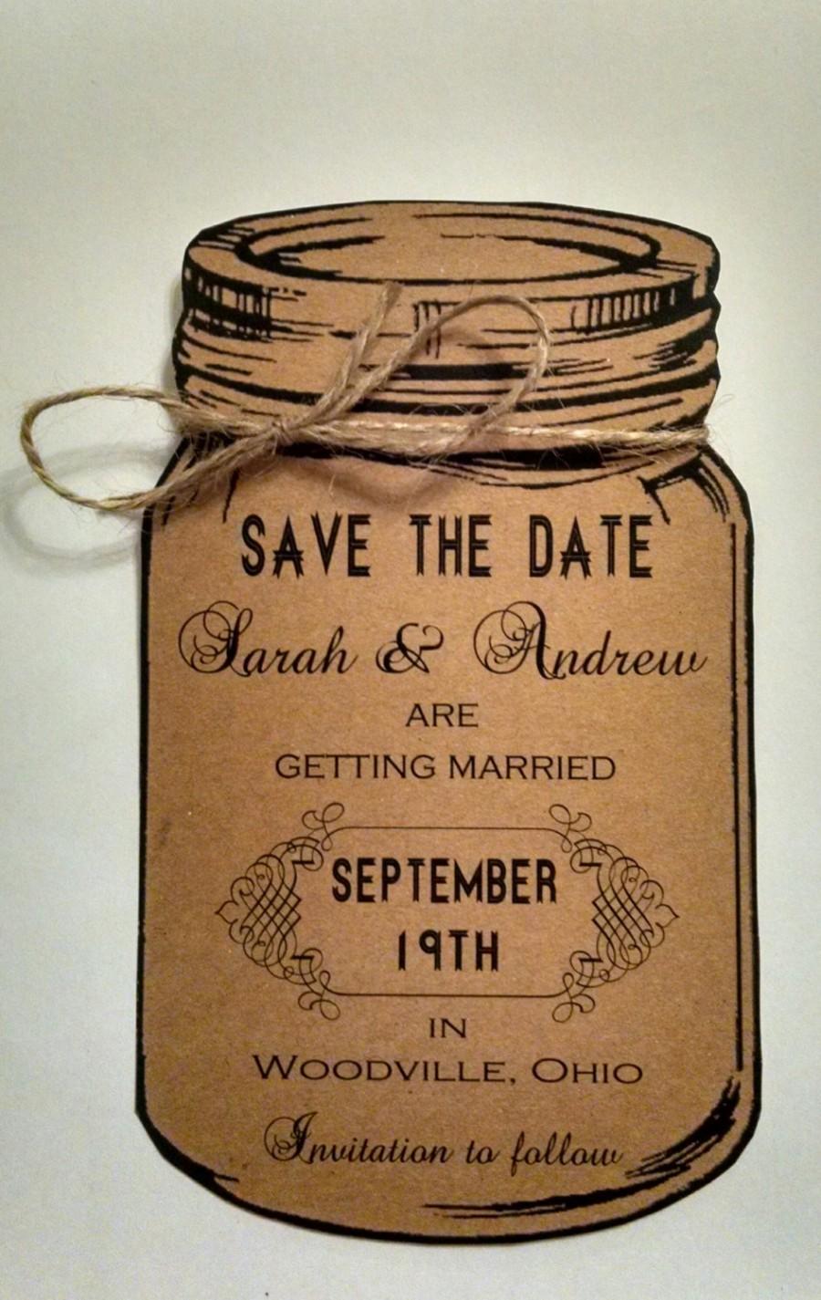 Hochzeit - Mason Jar Save the Date