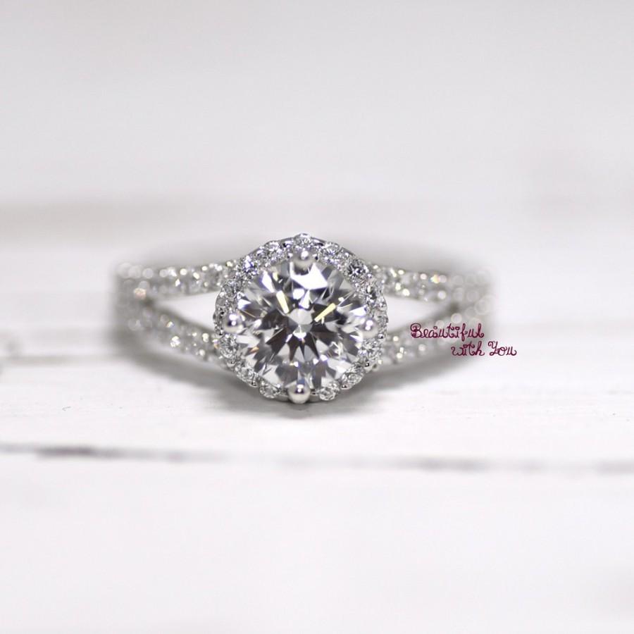 زفاف - Silver Ring, Womens Wedding Ring, Womens Solitaire Promise Ring,Simulated Diamond Engagement Ring,For Her, Gold Plated Sterling Silver