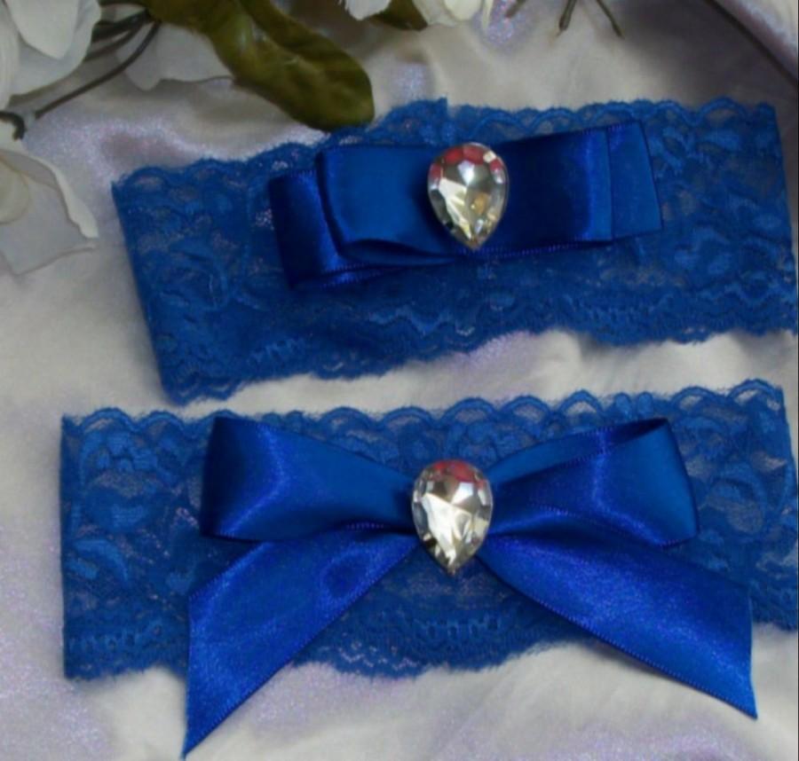 Mariage - Blue Garter,Royal Blue Garter,Royal Blue Wedding,Plus Size Garter,Something Blue,Lace Garter Set,Bridal Garter Set,