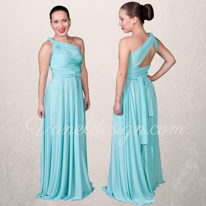 Mariage - Robin Egg Blue Bridesmaid Dress, Long Convertible Bridesmaids Dress, Prom Dress, Formal Dress ** Over 50 Colors **