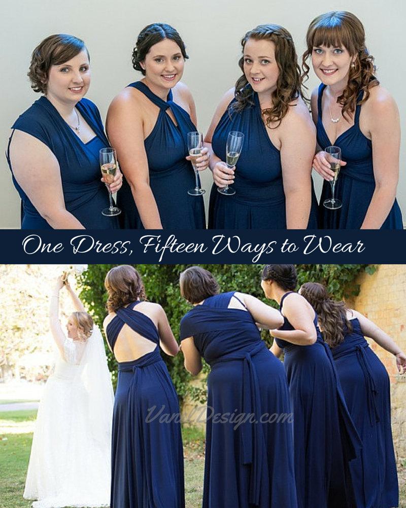 Свадьба - Blue Convertible Bridesmaid Dress, One Dress Endless Styles - INFINITY Bridesmaids Dress -Custom Made Blue Dress