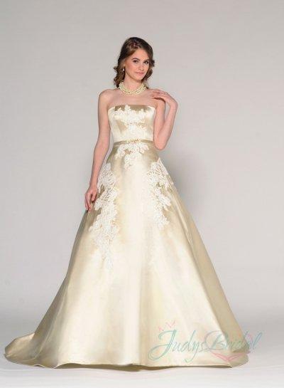 Hochzeit - Elegant gold color strapless simple 2016 wedding dress