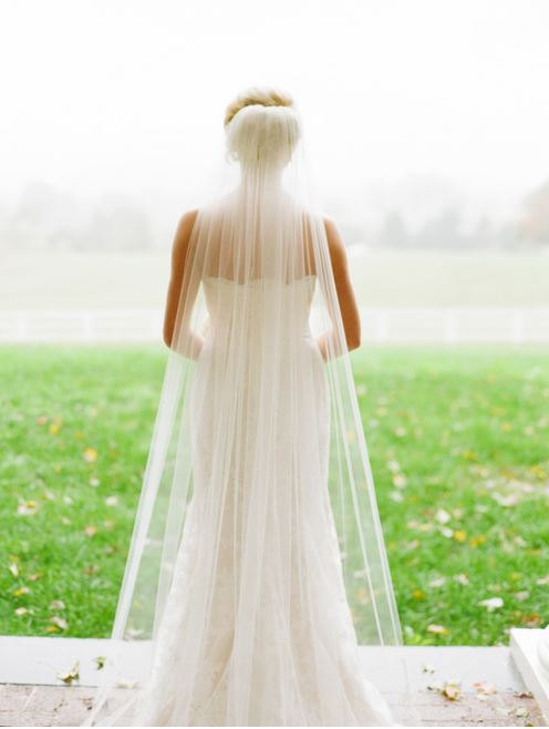 Wedding - Made to order wedding veil, **54 in. wide** white to ivory, cut edge, cheap, one tier with clip