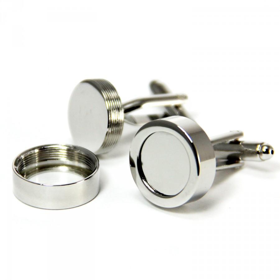 Wedding - Cuff Links Wedding Accessory for the Groom. Create Your Own Photo Cufflinks. Easy to Make. Add Your Own Image. Great for Men.
