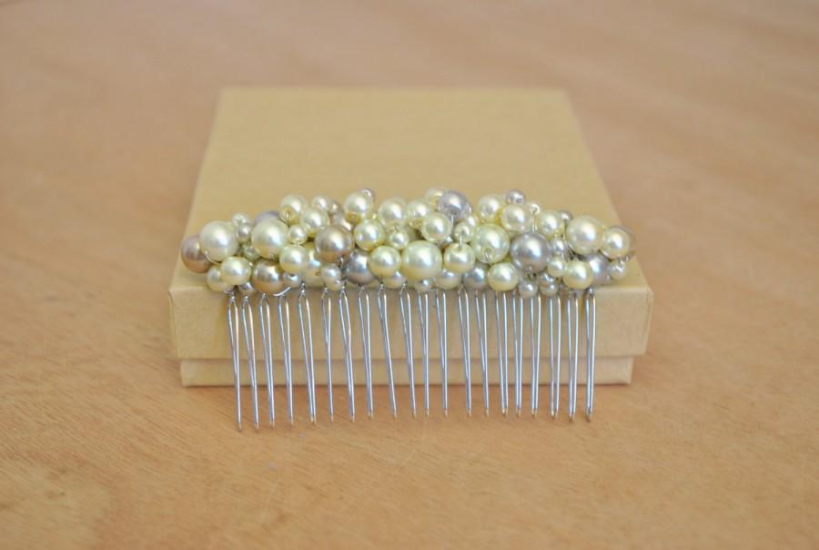 زفاف - Pearl Hair Comb: Bridal Head Piece, Wedding Accessory