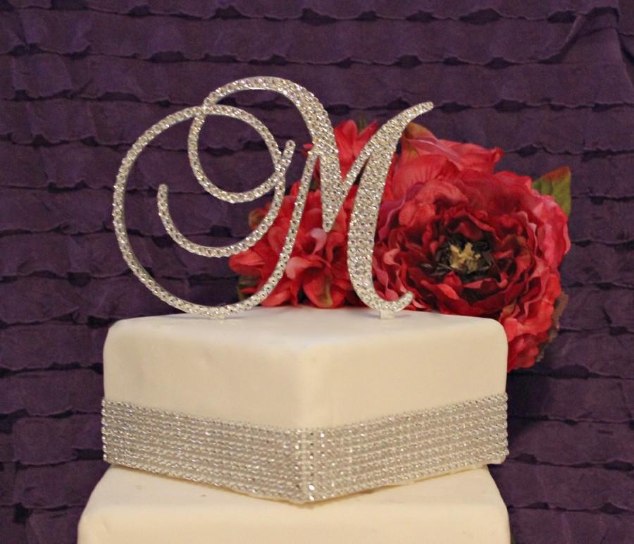 Hochzeit - Free Keepsake upgrade!  Monogram Cake Topper in any letter  A B C D E F G H I J K L M N O P Q R S T U V W X Y Z
