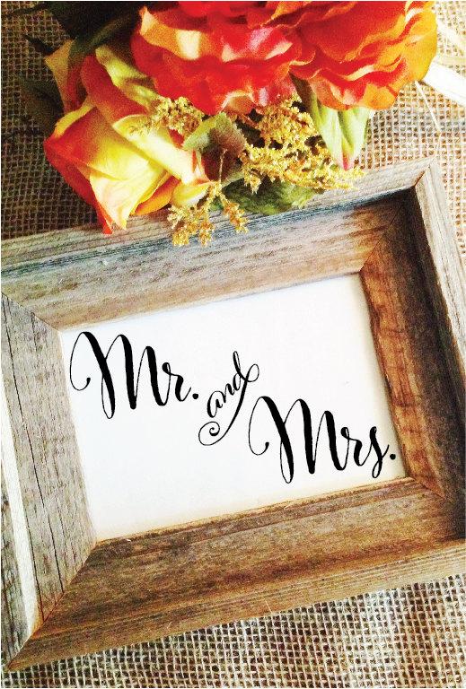 Wedding - mr and mrs sign Wedding Signs Mr & Mrs Sign Table Sign Wedding Reception Signage Wedding Decorations (Frame NOT included)