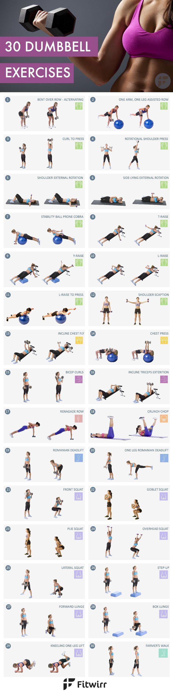 Hochzeit - Home Workouts: 30 Dumbbell Exercises For Women [Image List]