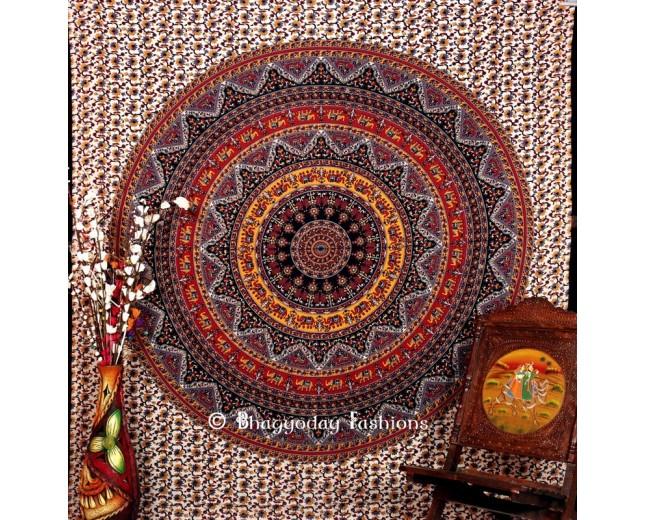 Wedding - Mandala Hippie Tapestry in Multicolor Color