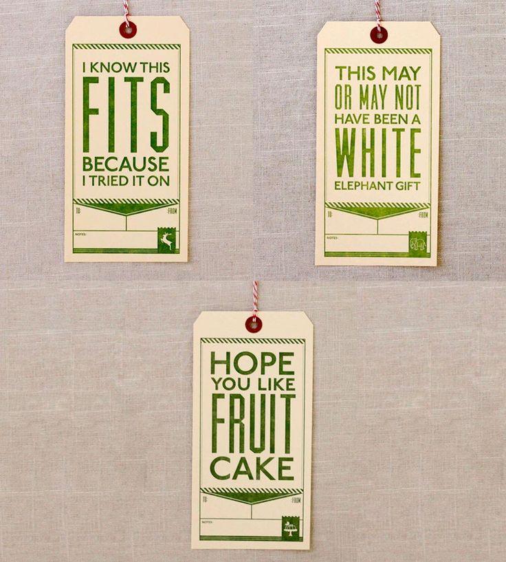 Hochzeit - Oversized Holiday Gift Tags, Set Of 6