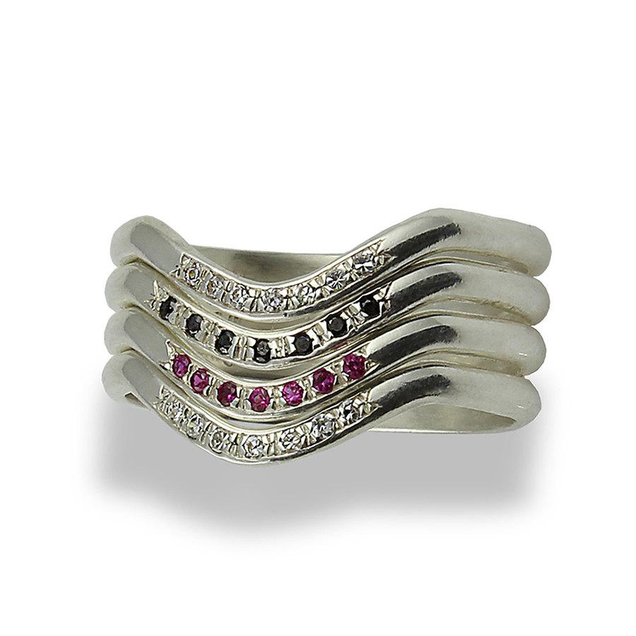 زفاف - Wedding Band , Unique Engagement Ring , Wedding Ring , White Gold , Diamond Gold Ring , Black Diamond Ring , Ruby Wedding Band, Gift For Her