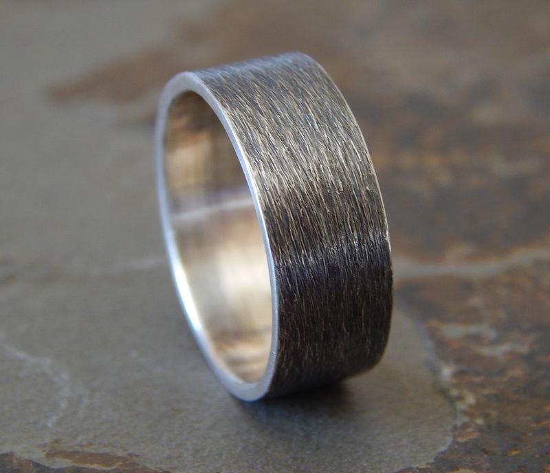 Hochzeit - TEXTURED SILVER Wedding Band // 6, 8 or 10 mm width // handcrafted in quarter sizes for a custom fit // men's band // women's band