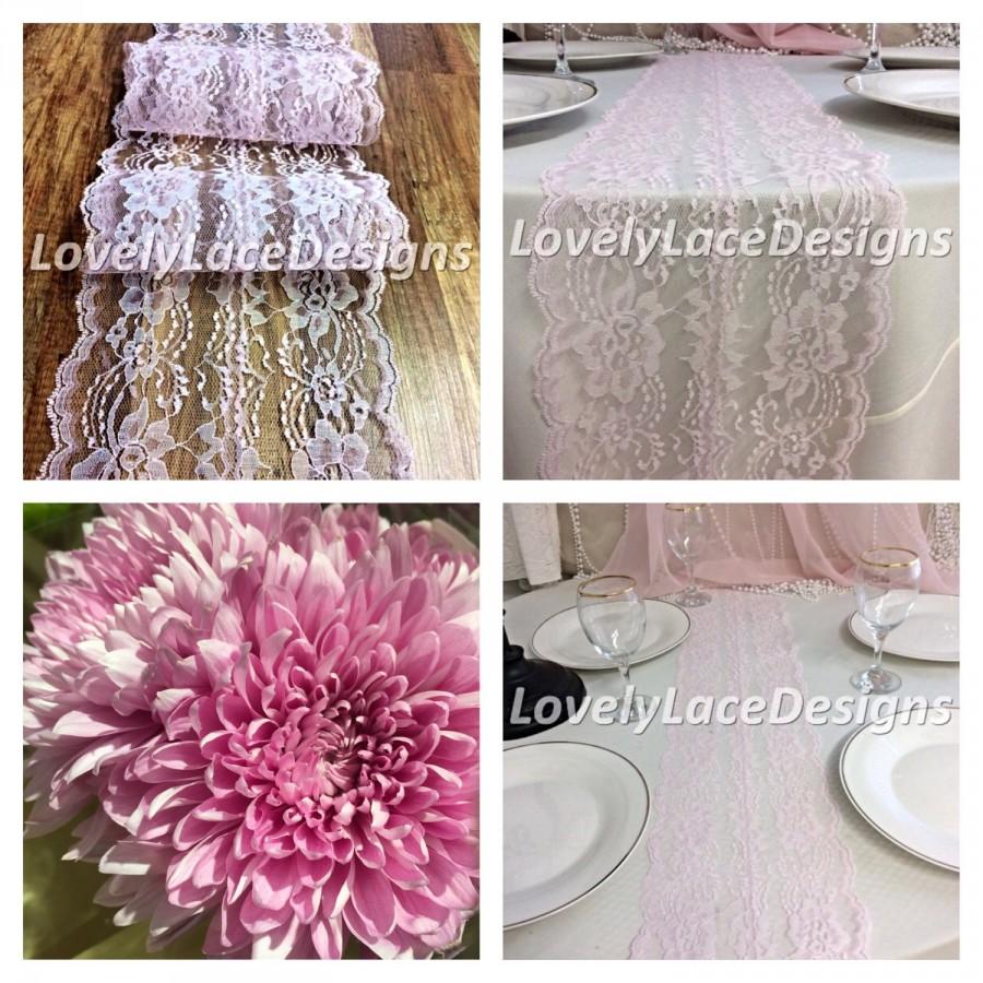 Wedding - WEDDING DECOR/ 5ft-10ft Blush Pink Lace Table Runner/Lace Overlay, Weddinds/etsy trends /Pink weddings/wedding ideas