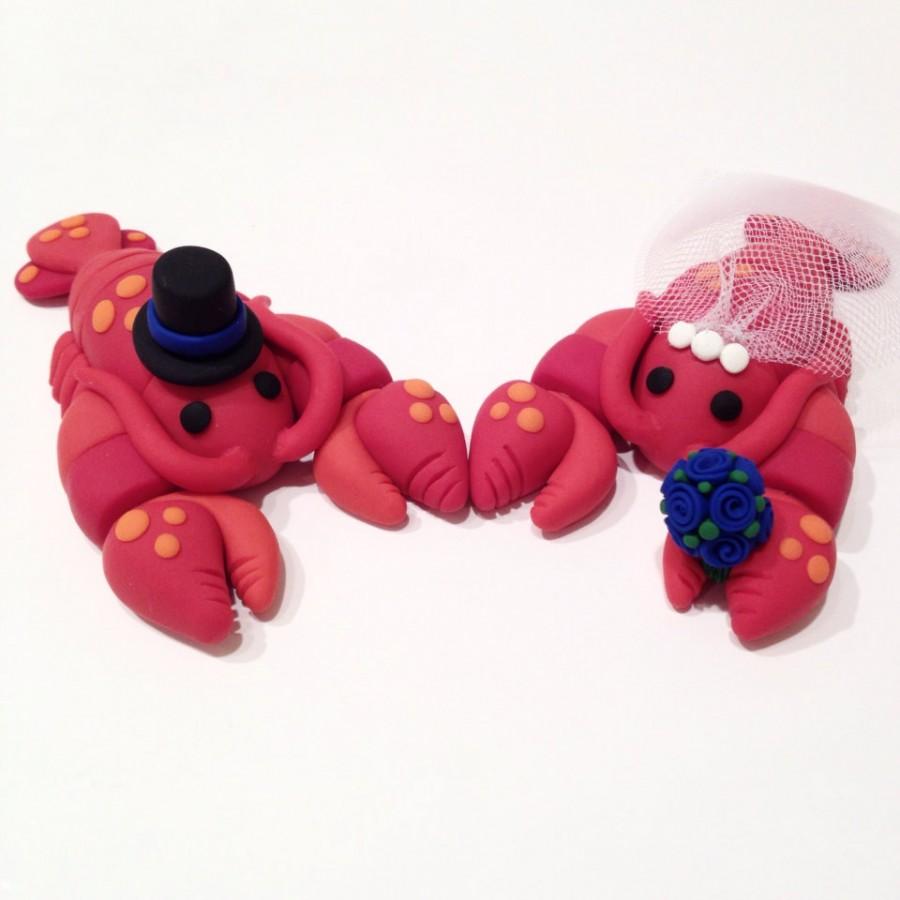 Hochzeit - Lobster Wedding Cake Topper - Choose Your Colors