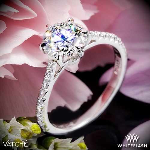 زفاف - Platinum Vatche 1514 "Felicity Pave" Diamond Engagement Ring