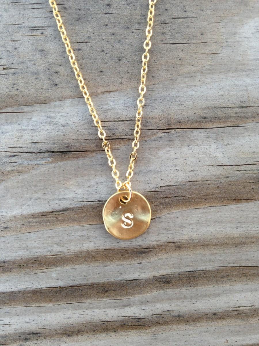 Hochzeit - Gold Initial Necklace,Everyday Necklace,Personalized Necklace, BFF Necklace, Bridesmaid Gifts, Statement,Pendant, Mother's Day Gift