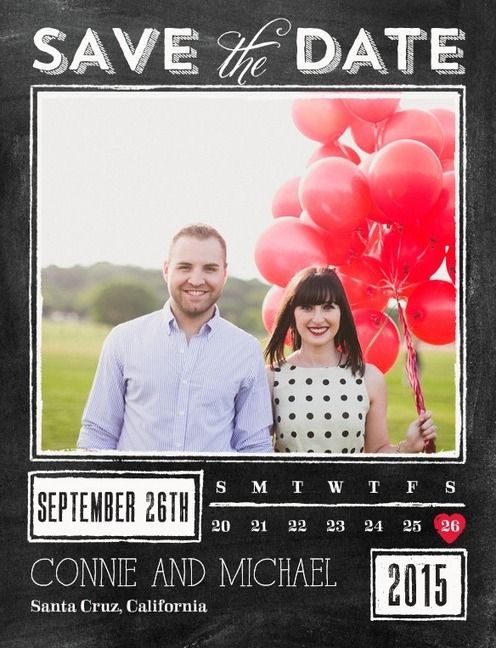 Wedding - Chalked Promise - Save The Date Postcards In Black 