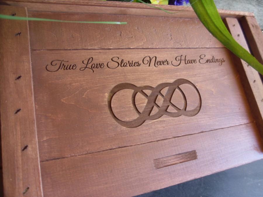 Mariage - Wedding Wine Box, Wine Box, Custom Wine Box, Engraved Wine Box, Love Letter Box, Infinity Symbol Box, Infinity Knot Wine Box, Custom