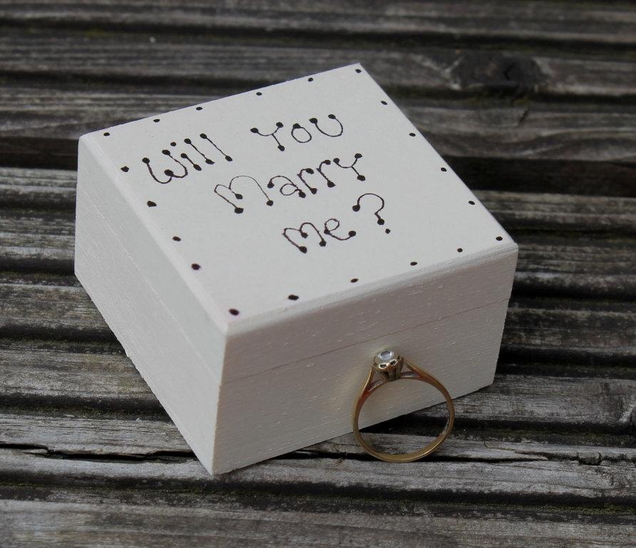Wedding - Will You Marry Me, wedding ring box, proposal box, proposal props, personalised trinket box, engagement ring box,