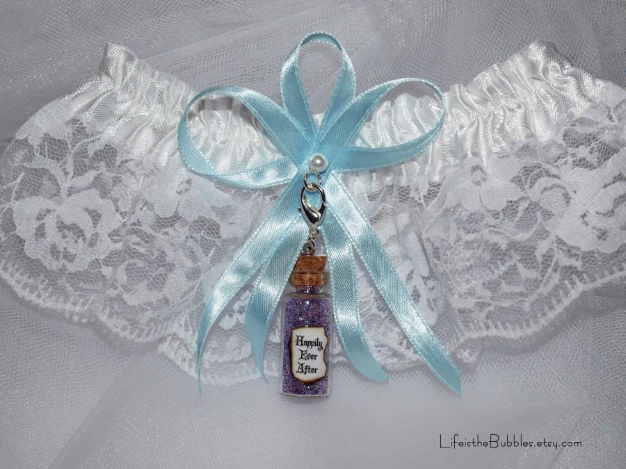 Mariage - Happily Ever After Garter and Charm Fairy Tale Wedding Disney Inspired Bride by Life is the Bubbles