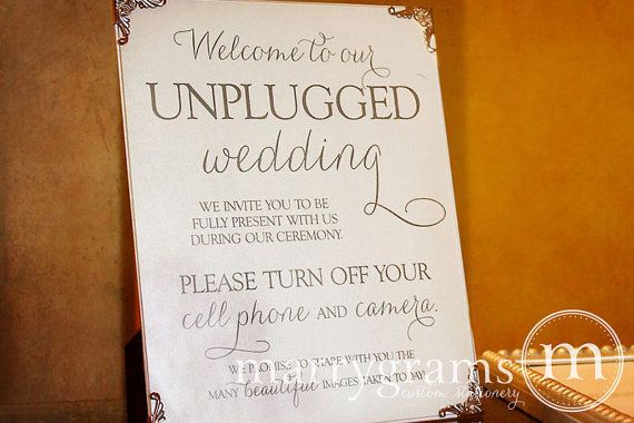 Mariage - Unplugged Wedding Ceremony Sign Sign - Turn Off Cell Phone Signage - Matching Table Numbers - Wedding Guest Card SS01
