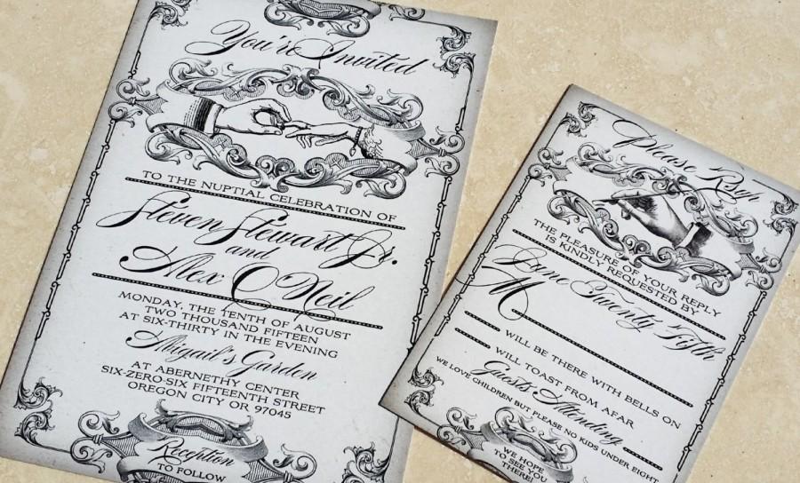Wedding - NEW! Puttin on the Ritz, Great Gatsby themed wedding invitation set, Gatsby Wedding Invites. Roaring 20s wedding invitations.