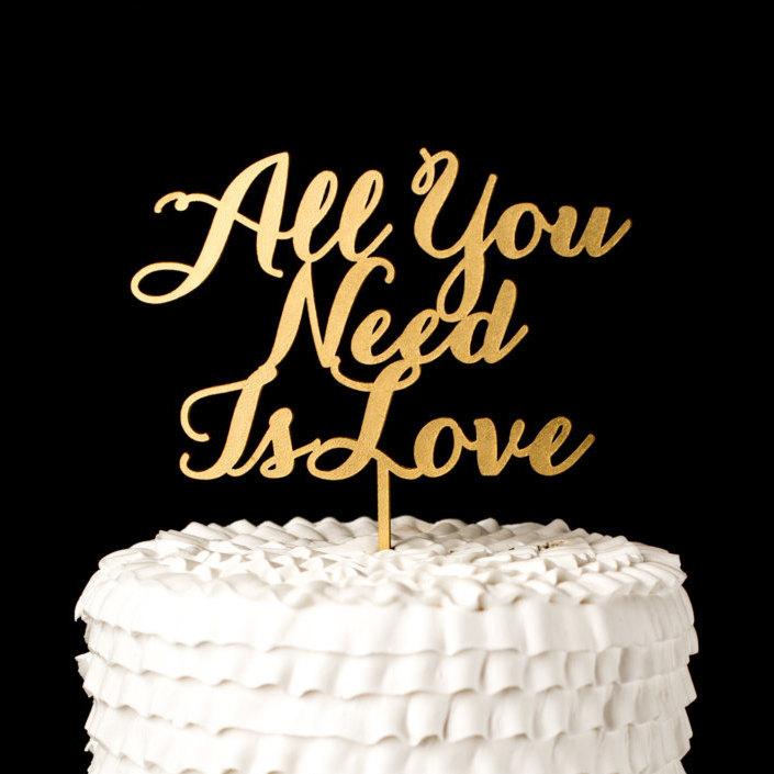 Hochzeit - Wedding cake topper - love cake topper - Gold wedding - Soirée Collection